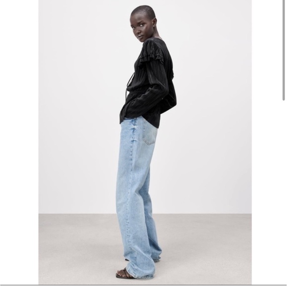 NWT ZARA Ruffled Pleated Blouse Sz M Goth Fairy Witchy - Picture 9 of 15